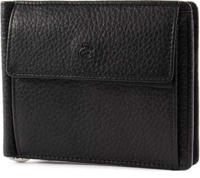 Esquire Leren Kaarthoes Texas RFID Dollarclip Black Zwart