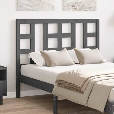 vidaXL - Hoofdbord - 126x4x100 - cm - massief - grenenhout - grijs