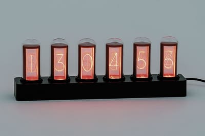 AMS Retro Nixie Tube Tafelklok • Zes Lichtgevende Cijfers • Uniek Ontwerp AMS 1319