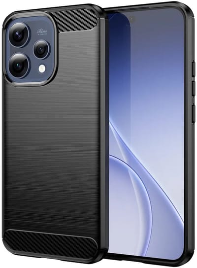 MobyDefend Hoesje - Geschikt voor Oppo Reno15 - TPU Backcover - Geborstelde Metaal & Carbon-Look - Zwart