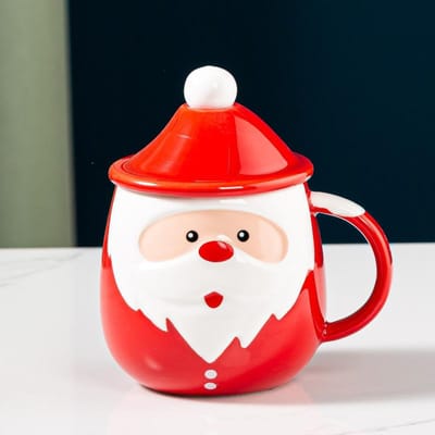 Cadeaux de Noël pour Filles Tasse à Eau Créative Père Noël pour Garçons et Petites Amies Meilleures Amies Sœurs Souvenirs Pratiques 301-400ml red