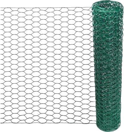 Kippengaas Zeshoekig - Draadgaas Groen - Bloemstukken Maken - PVC Gecoat - 04 x 2 m - Donker Groen