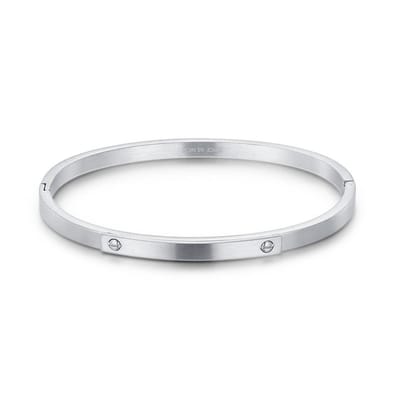 Twice As Nice Armband in edelstaal, eenvoudig ontwerp Zilverkleurig 19cm
