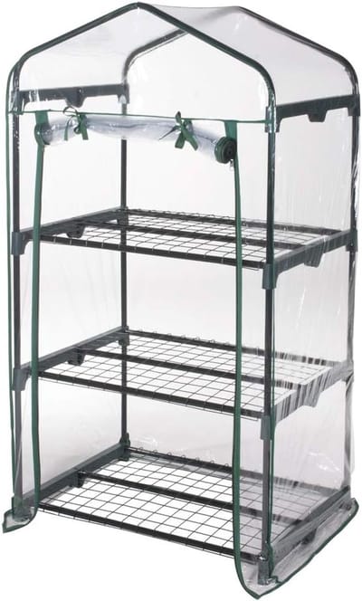 Famanu – Broeikas met 3 etages van PVC, 69 x 49 x 125 cm, ideaal voor planten en bloemen, winterbescherming