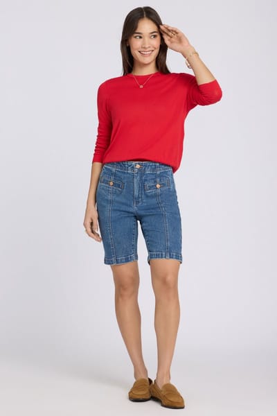 Ella Denim Shorts met Hoge Taille