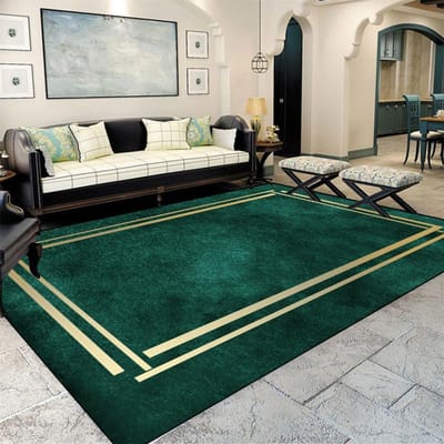 Donkergroene Licht Luxe Tapijten voor Woonkamer Modern Kamerdecoratie Tapijt Slaapkamer Grote Oppervlakte Kleden Zachte Antislip Vloermatten 140*200cm