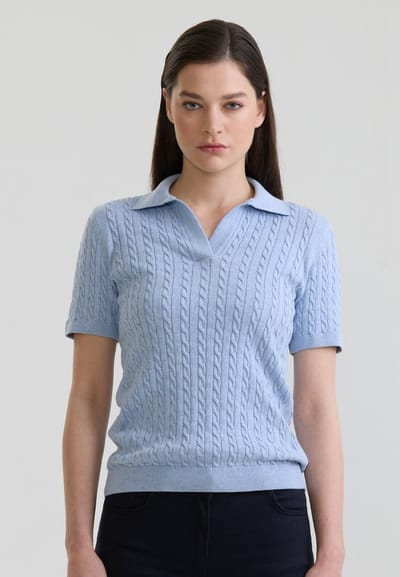 Felix Hardy Polo Shirt Korte Mouwen 100% Katoen Dames Blauw - L