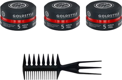 Gold Style Haar Wax Nummer 5 AQUA FEEL ( 3 Stuks)- Styling Haar Wax - Haar Wax Mannen
