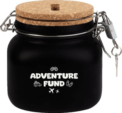 Spaarpot - Adventure - Glas - 10,5x11x12,5cm
