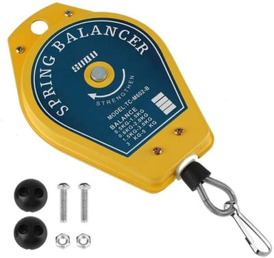 Dailygoods- Veerbalancer Intrekbare Houder - Plafondcontactdoos - Ophangen tot 1,5 kg - Inclusief Toebehoren - Geschikt voor Thuisgebruik - Ophangbeugel