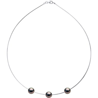 Kraag OMEGA 3 Tahitian parels rond 9-10 mm 925