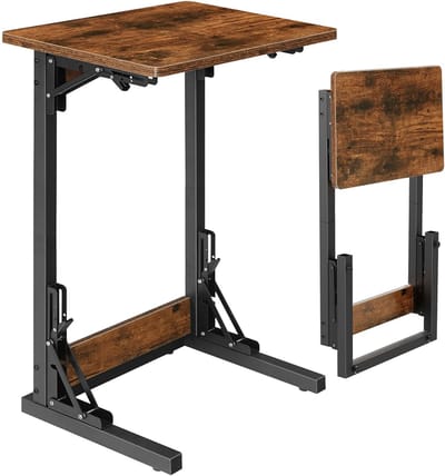 Unyqoos ® Multifunctionele C-vormige Bijzettafel voor Woonkamer en Slaapkamer, Opvouwbaar en Draagbaar Design