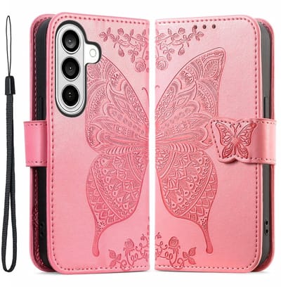 Coverup Hoesje - Geschikt voor Samsung Galaxy A57 Hoesje - Coverup Vlinder Book Case - Roze