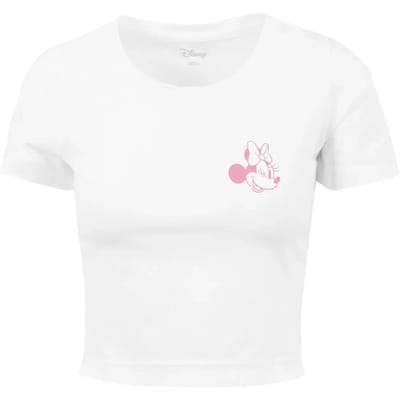 Merchcode Disney Minnie Mouse - Wink Crop top - L - Wit