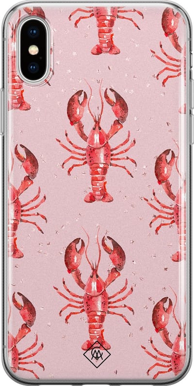 Casimoda® hoesje - Geschikt voor iPhone Xs Max - Lobster All The Way - Siliconen/TPU telefoonhoesje - Backcover - Geen opdruk - Roze
