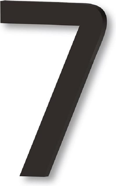 Zwart huisnummer 7 - huisnummer voordeur - 15cm hoog - type B-H