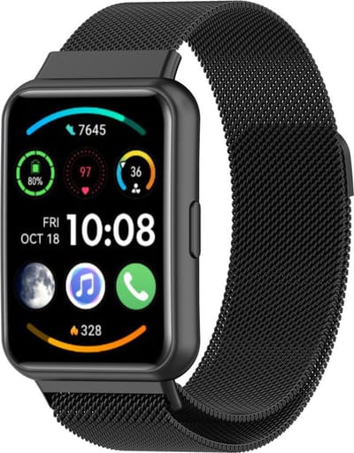 Milanees bandje - geschikt voor Huawei Fit 2 - zwart
