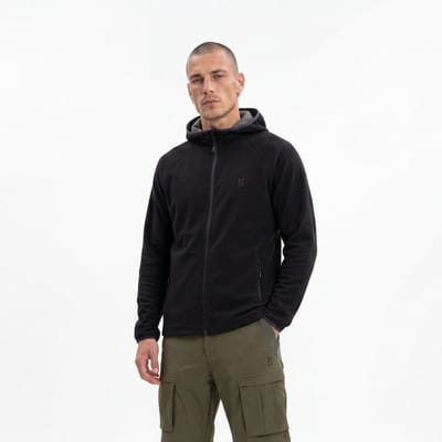 Poederbaas Outdoor Vest Heren Merinowol - Warm & Ademend - Wandelvest & outdoor activiteiten - Zwart - Maat S