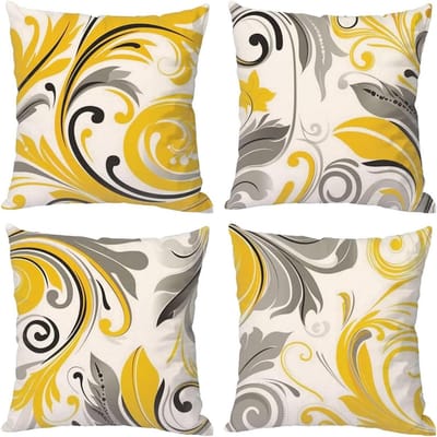 Kussenslopen 70x70 cm - Decoratieve kussenhoezen - Woonkamer Bank - Set van 4 stuks - 70x70 cm - Geel
