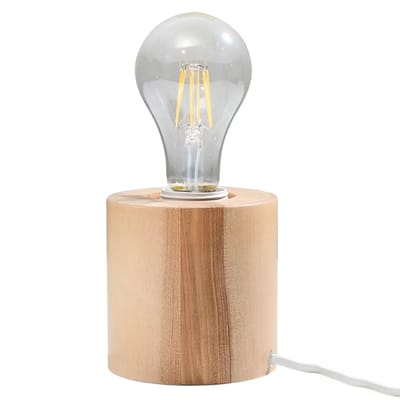 Sollux Lighting Bureaulampen Salgado - E27 - natuurlijk hout - hout - 10x10x10cm