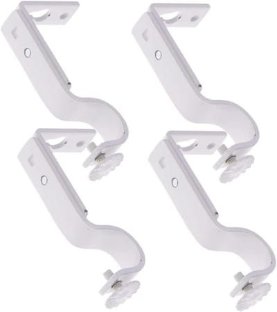 Gordijnroede Beugels - Roedehouders - Vensterdecoratie - IJzeren Legering - 4 Stuks - Wit