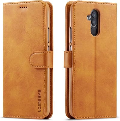 LC.IMEEKE Luxe Book Case - Geschikt voor Huawei Mate 20 Lite Hoesje - Bruin
