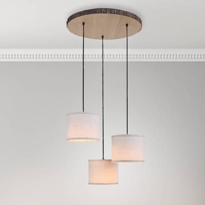 JUST LIGHT. GmbH Bark hanglamp, 3-lamps, rondel
