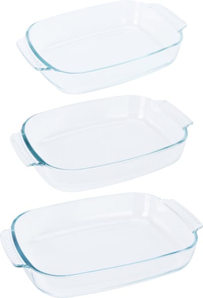 Ovenschalen 3-delige set - glas - ovaal - 2/ 2.7/ 3.8 Liter - vaatwasser bestendig