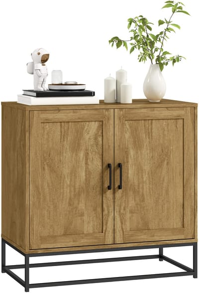 HOMCOM-Dressoir-Spaanplaat-80x40x78cm-Natuurlijk hout
