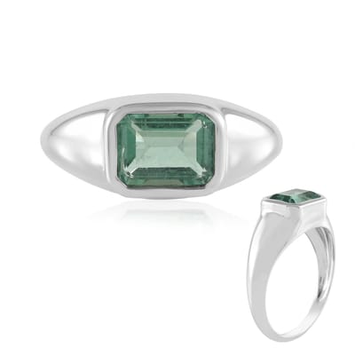 Cavill - Zilveren ring met groene fluoriet 1,872 ct - 925 sterling zilver geplatineerd - Octagonaal geslepen - Elegant en modern design