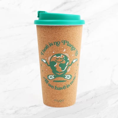 Dubbelwandige Reisbeker - There is no Planet B - All we have is now - Drinkbeker - Koffiebeker - Theebeker -Coffee to go - Polypropyleen - 450 ML