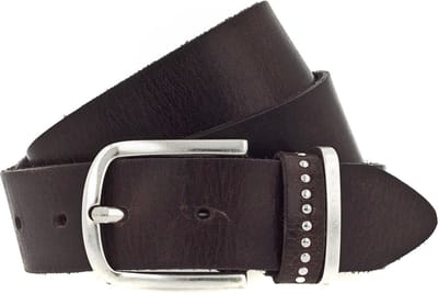 b.belt Leren Riem Cleo Belt W105 Dunkel Braun Bruine