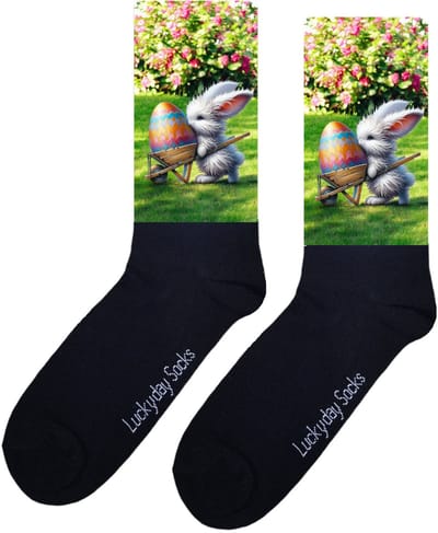 Paas cadeau - Opkikker - Verjaardag cadeau - Grappige sokken - Leuke sokken - hem haar sokken - Vrolijke sokken - Valentijn Cadeau - Paashaas - Paasei - Pasen - Kerst sokken - Vaderdag - Moederdag - Socks maken Happy - 37-44