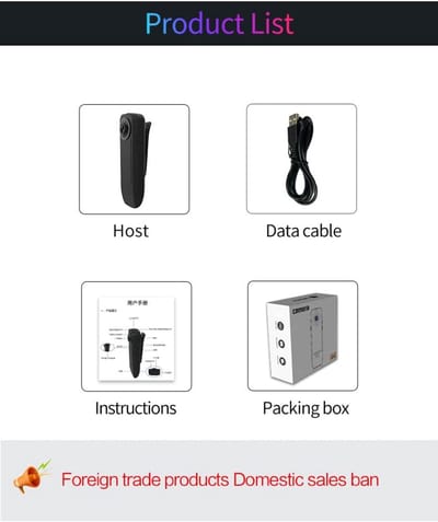 Draagbare Camera - Mini Recorder - Beveiliging Thuis - Nachtzicht Functie - 9.5 x 3.1 cm