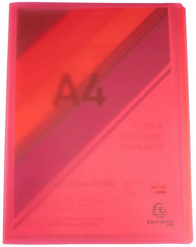 Exacompta 12x Chromaline showalbum met vaste rug PP - 40 tassen - 80 zichten - A4 - Rood - 85465E