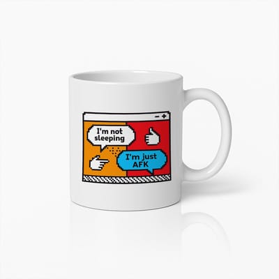 Grappige AFK Gamer Mok | Retro Pixel Ontwerp Koffiebeker | Ik Slaap Niet Ik Ben Gewoon AFK | Perfect Cadeau voor Gamers & Techliefhebbers | 330ml