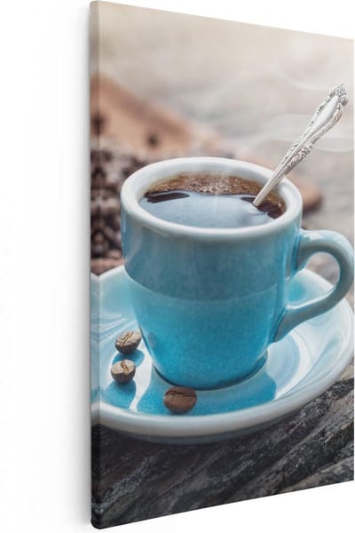 Artaza Canvas Schilderij Stilleven Koffie - 20x30 cm - Klein - Muurdecoratie Keuken - Wanddecoratie Koffie - Kamer Accessoires
