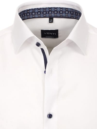 Venti Wit Overhemd Oxford Weving Modern Fit 103522000-000 - 3XL