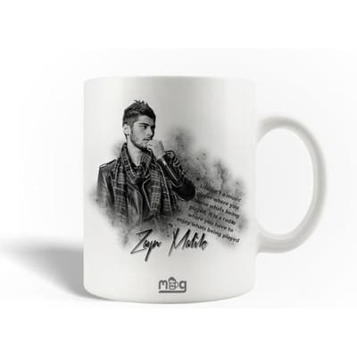 Keramische Mok - Zayn Malik - Zwart en Wit - 30cl - Vaatwasmachinebestendig - 9,5 cm