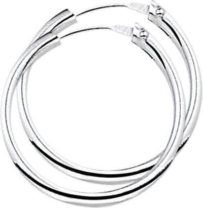The Jewelry Collection Oorringen Ronde Buis - Zilver