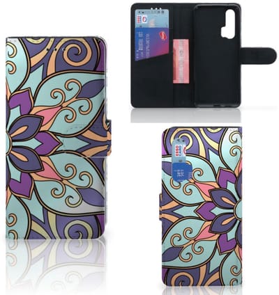 Honor 20 Pro Hoesje Purple Flower