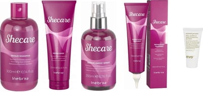 Inebrya - Shecare Repair Shampoo 300ML + Magic Spray 200ML + Scalp Treatment 150ML + Mask 250 Ml + WILLEKEURIG Travel Size