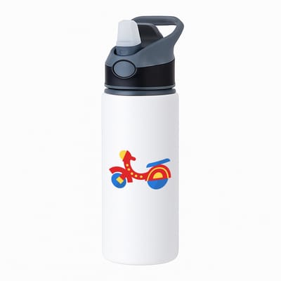 Hacebo® - speelgoed motor waterfles met rietje zwart - Motor - Motorsport liefhebbers - Brommer - tweewieler - cadeau - water fles - 650ML