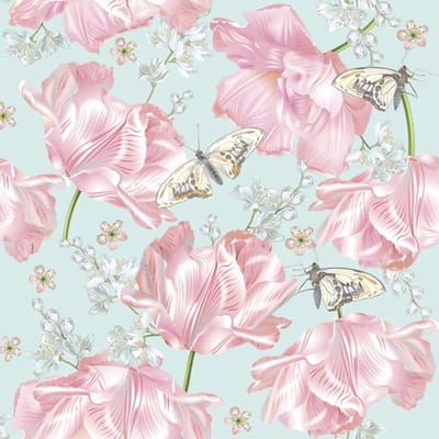 Daisy - Lunch servetten - Pink Tulips with Butterflies