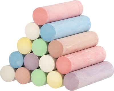 Krijt: STOEPKRIJT L11xdiam.2,5cm, gemengde kleuren, 15-delig, 3+