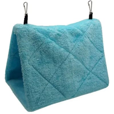 Huisdier Vogel Papegaai Kooi Warme Vogel Hangmat Hangend Tent Bed Voor Vogel Slapen Vogelkooi Decoratief Stuk Accessoires Vogelhuis Vogel Nest 17x12x13cm blauw