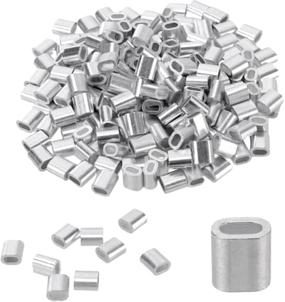Dailygoods- Aluminiumhulzen 300 Stuks - Aluminium Persklemmen 2mm - Aluminium Crimpsluis - Draadkabelconstructies - Afsluitsystemen - Robuuste Uitvoering - Krimplussen
