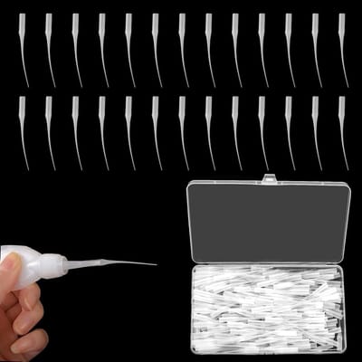 210 Stuks Micro Lijmtips, Plastic Lijm Applicator en Pipette Druppeltips voor Precisie in Laboratoriumtoepassingen