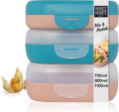 Kleurige Mix & Match Broodtrommel voor Kinderen – 3-in-1 Bento Box met Voedselverdelers