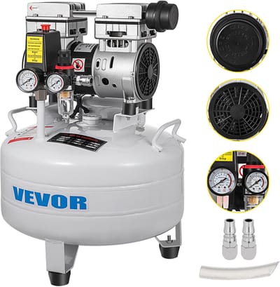 VEVOR Luchtcompressor Olievrije Pomp Draagbaar 850 W Bandenpomp Olievrije 8 Bar Olievrije Draagbare Luchtcompressor Is de Perfecte Eenheid voor Al Uw Inflatiebehoeften Schilderen van Plaatstaal enz